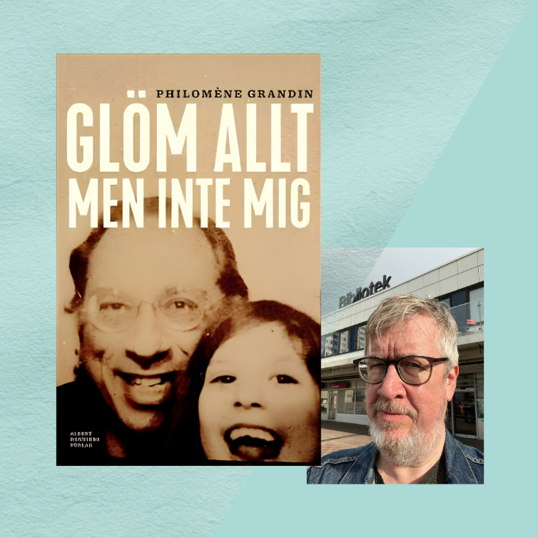 Omslaget till boken och porträtt på boktipsaren.