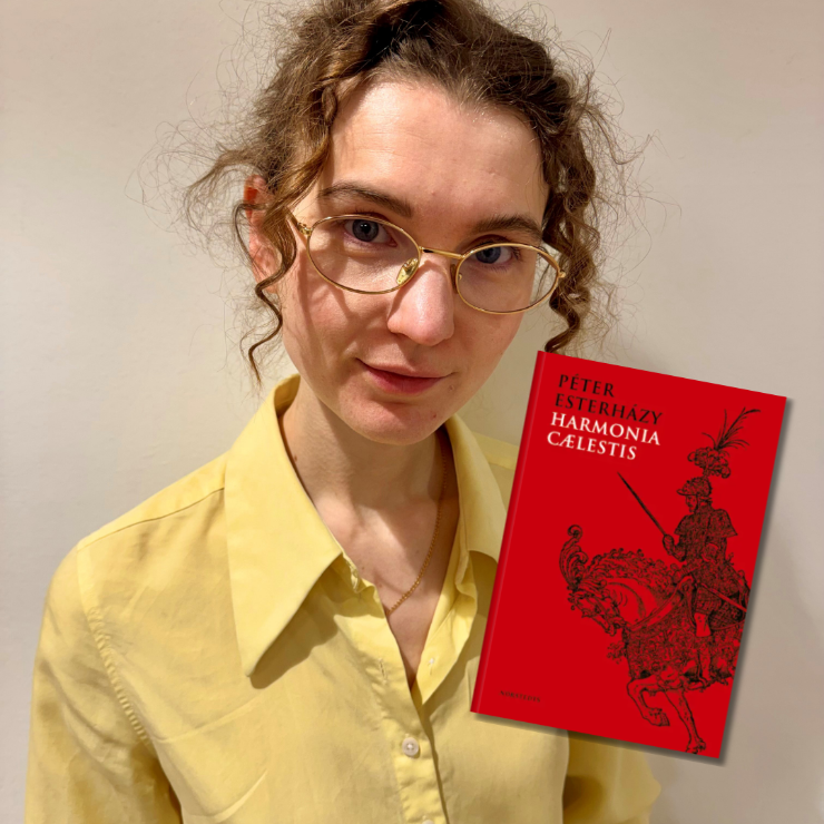 Collage föreställande biblioteksassistenten Sigrid och omslaget på boken hon tipsar om. 